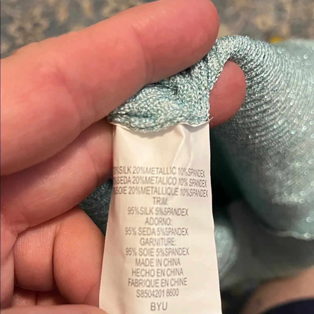 SOLD Y2K Bebe O Blue Metallic Ruffled Camisole Tank Top Party Event 2000’s New - Picture 9 of 11